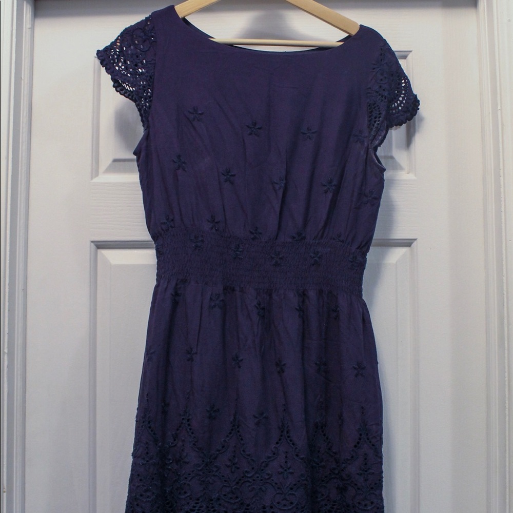 Francesca’s Navy Eyelet Sundress